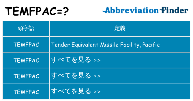 temfpac は何の略します。