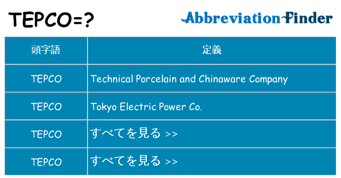 tepco は何の略します。