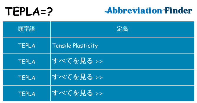 tepla は何の略します。