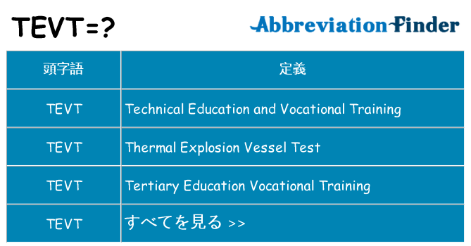 tevt は何の略します。