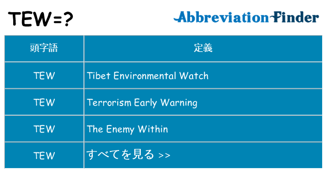 tew は何の略します。