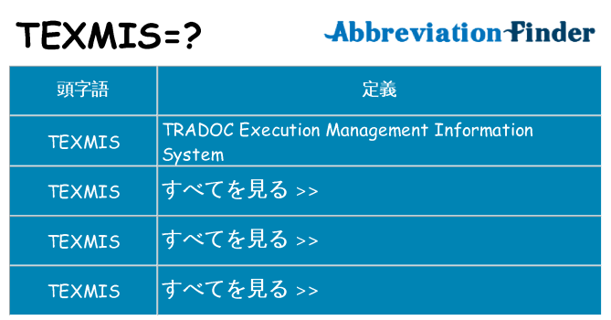 texmis は何の略します。
