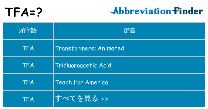 tfa は何の略します。