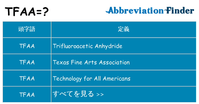 tfaa は何の略します。