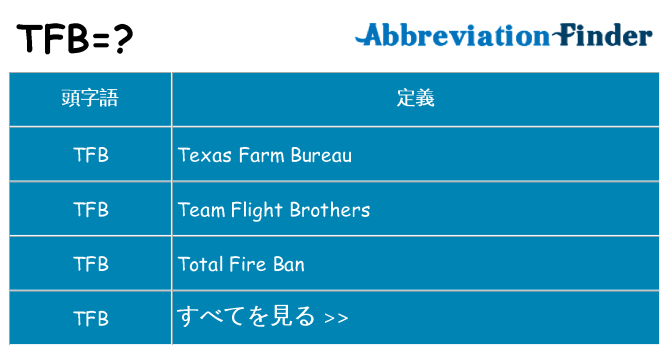 tfb は何の略します。