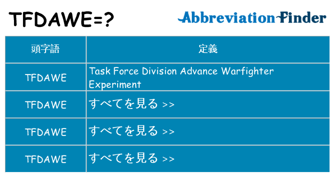 tfdawe は何の略します。