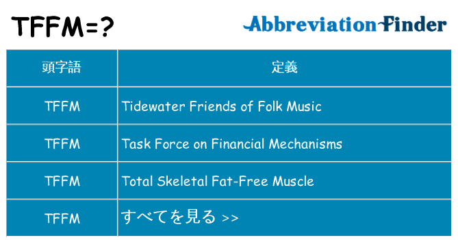 tffm は何の略します。