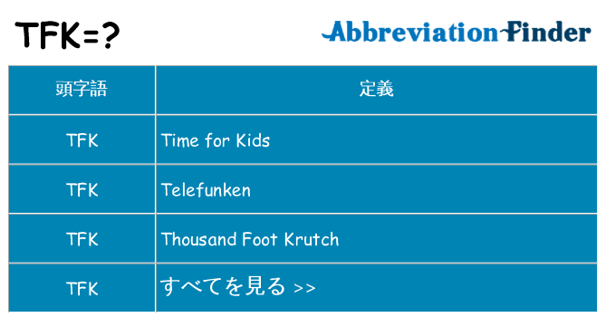tfk は何の略します。