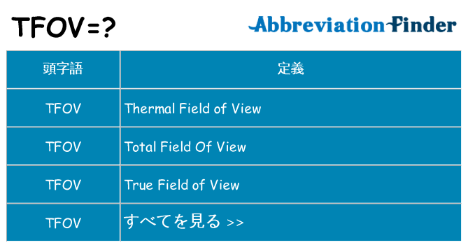 tfov は何の略します。