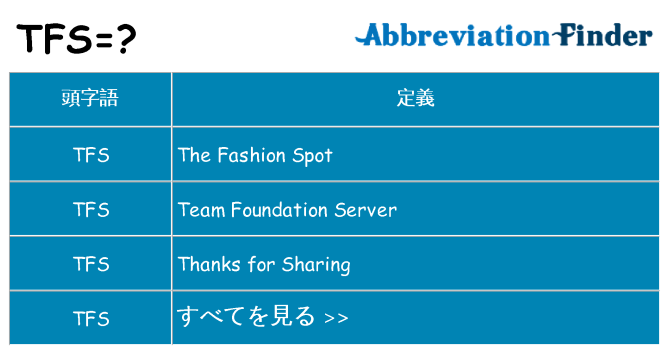tfs は何の略します。