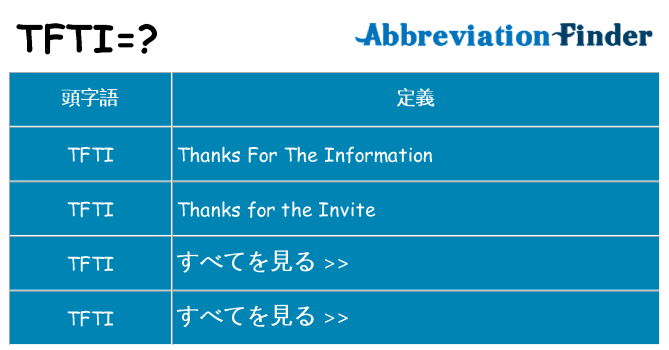 tfti は何の略します。