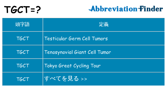 tgct は何の略します。