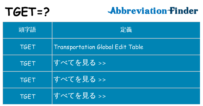 tget は何の略します。