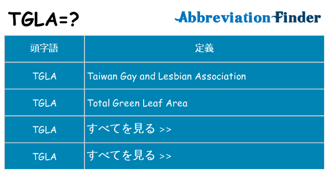 tgla は何の略します。
