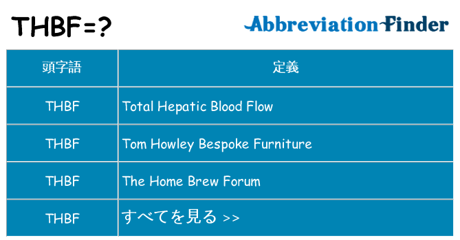 thbf は何の略します。