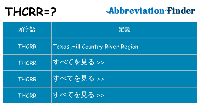 thcrr は何の略します。