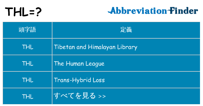 thl は何の略します。