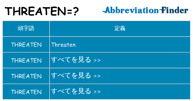 threaten は何の略します。