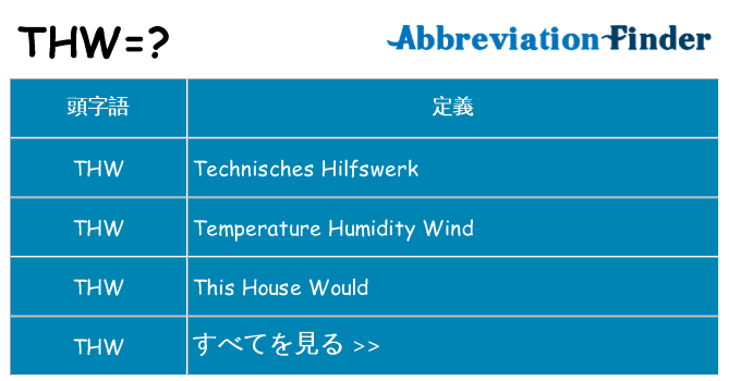 thw は何の略します。