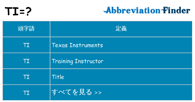 ti は何の略します。