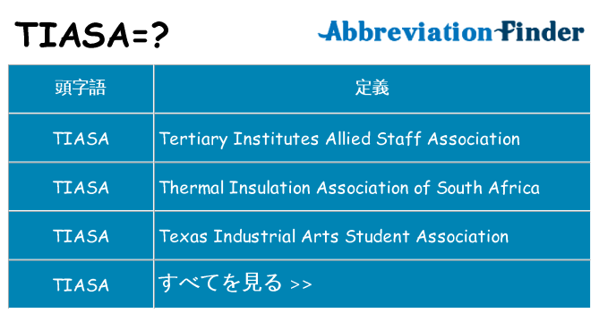 tiasa は何の略します。