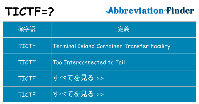 tictf は何の略します。