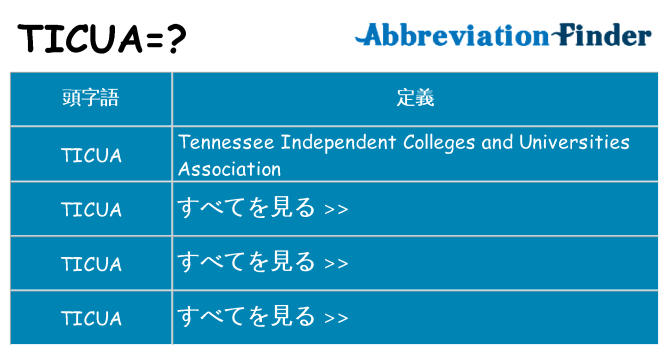 ticua は何の略します。