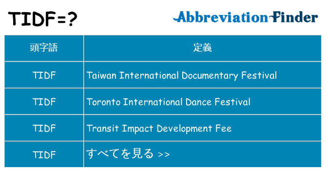 tidf は何の略します。