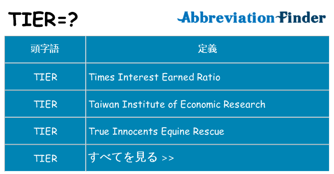 tier は何の略します。