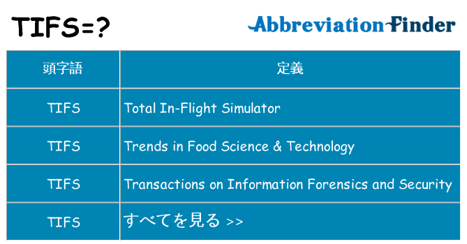 tifs は何の略します。