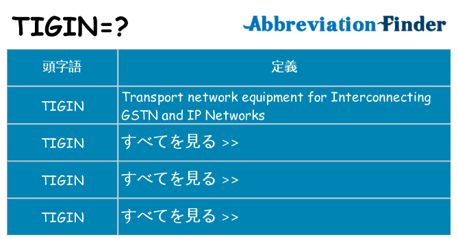 tigin は何の略します。