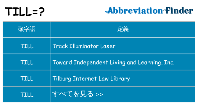till は何の略します。