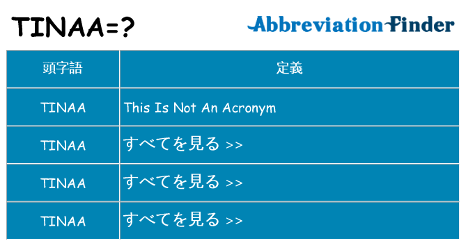 tinaa は何の略します。