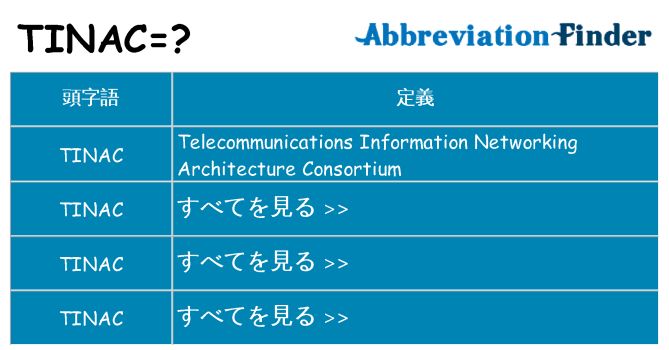 tinac は何の略します。