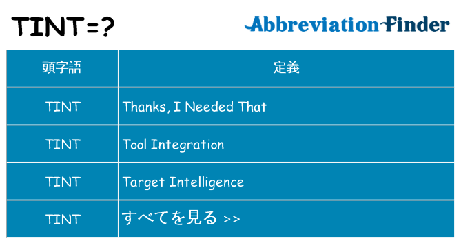 tint は何の略します。