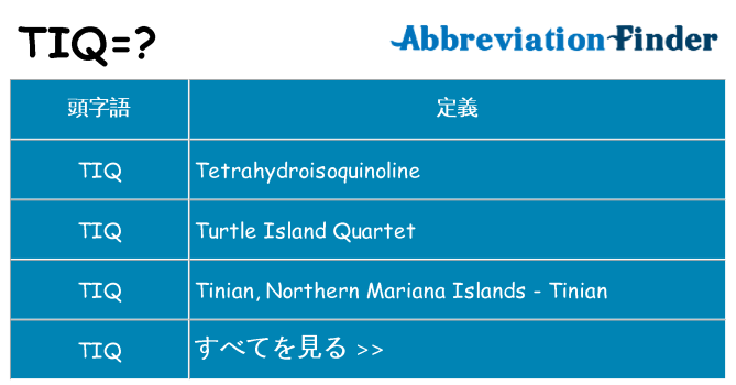 tiq は何の略します。