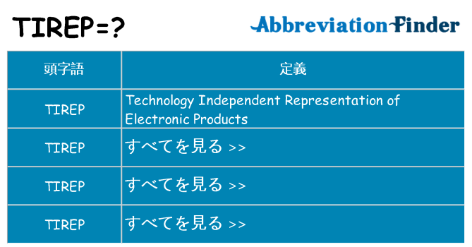tirep は何の略します。