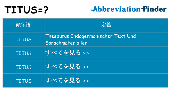 titus は何の略します。