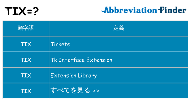 tix は何の略します。