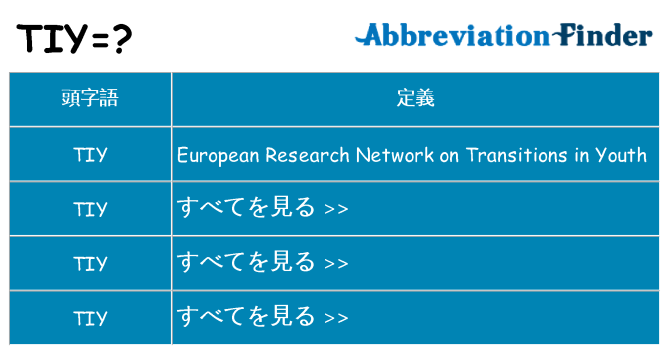tiy は何の略します。