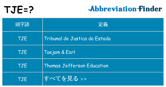 tje は何の略します。