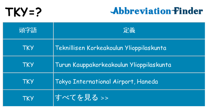 tky は何の略します。