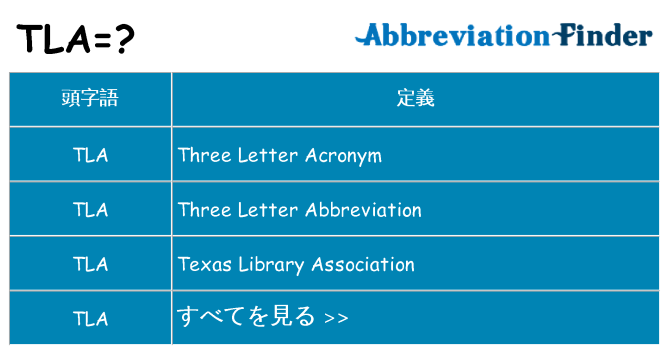 tla は何の略します。