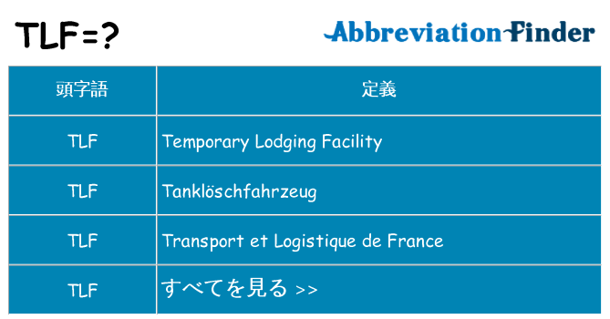 tlf は何の略します。