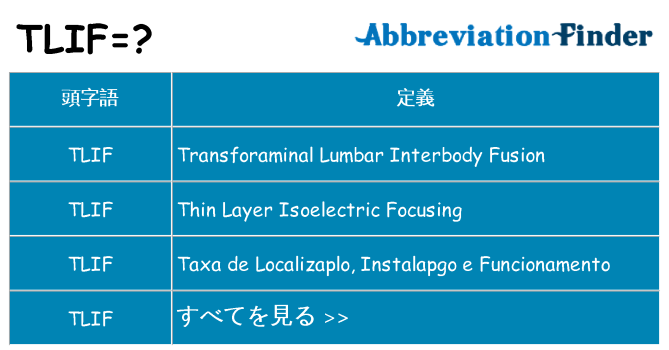 tlif は何の略します。