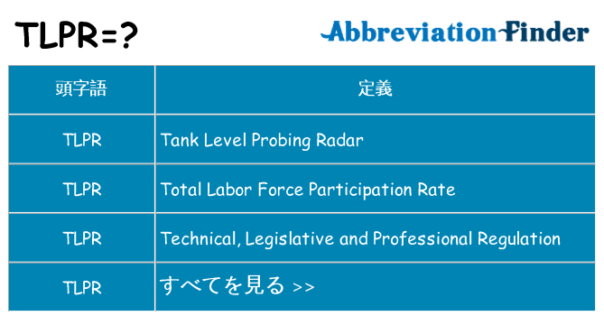 tlpr は何の略します。