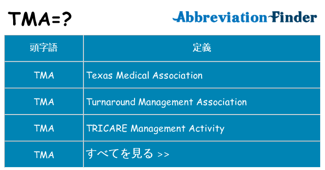 tma は何の略します。