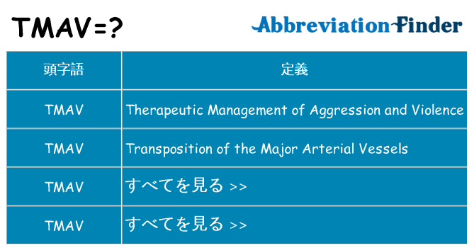 tmav は何の略します。