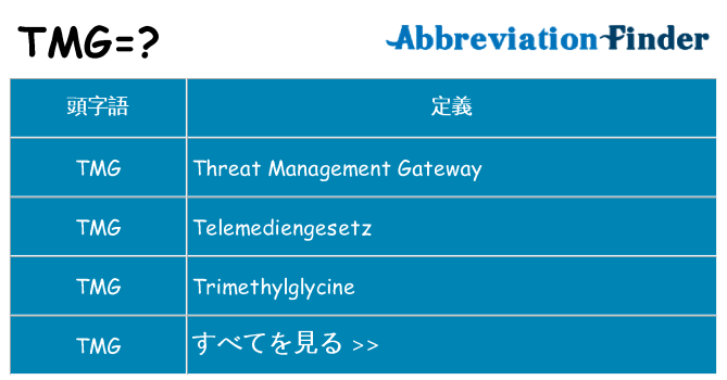 tmg は何の略します。