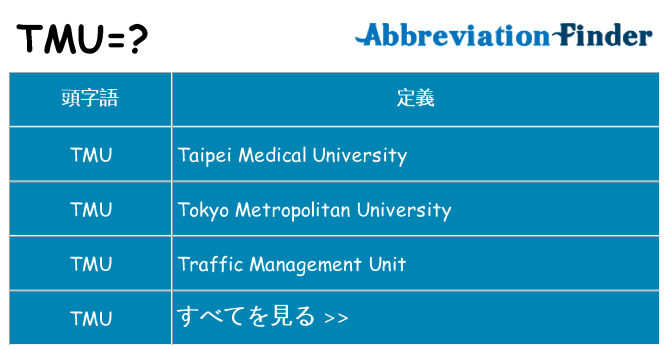 tmu は何の略します。
